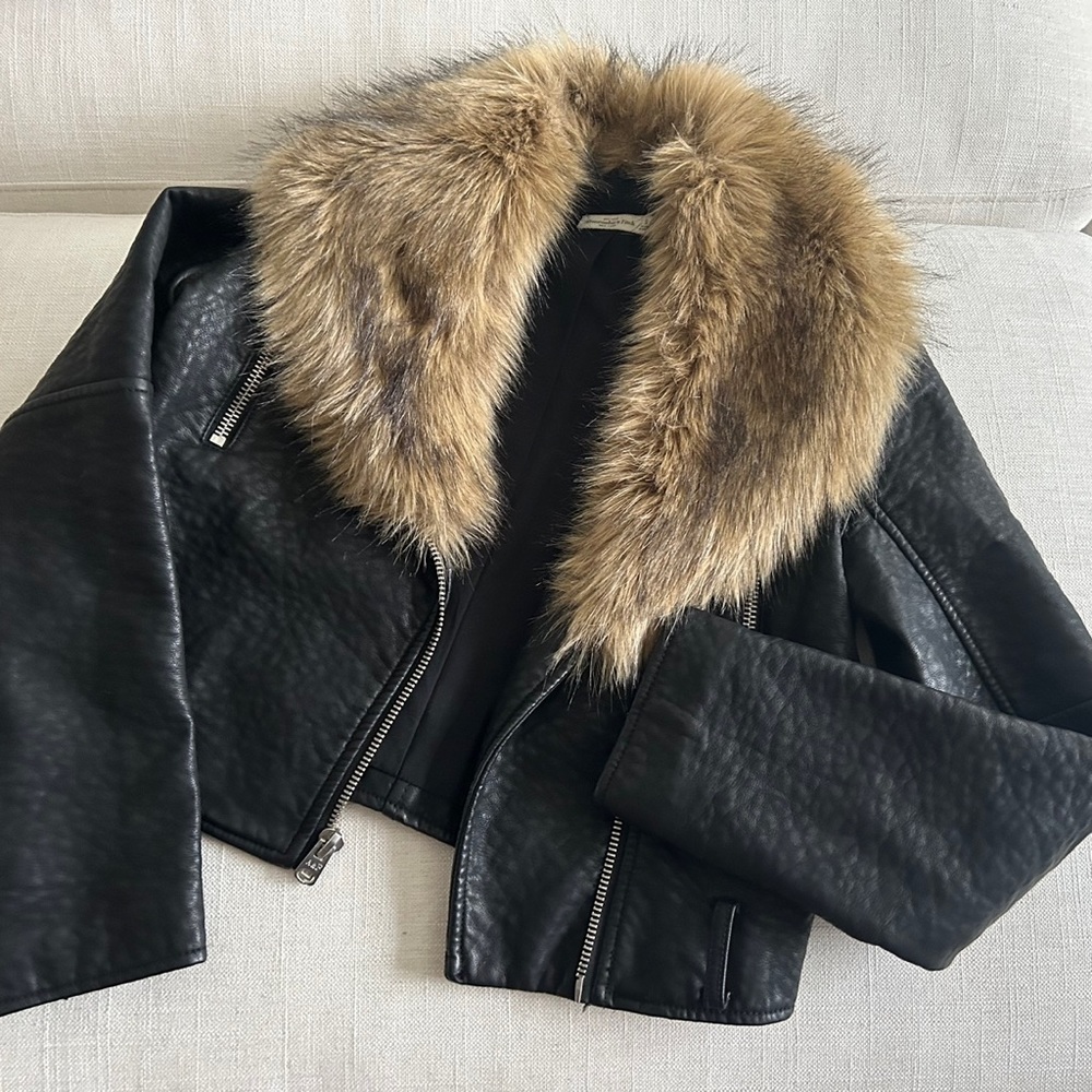Faux Leather Moto Jacket